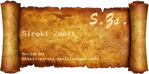 Siroki Zsolt névjegykártya